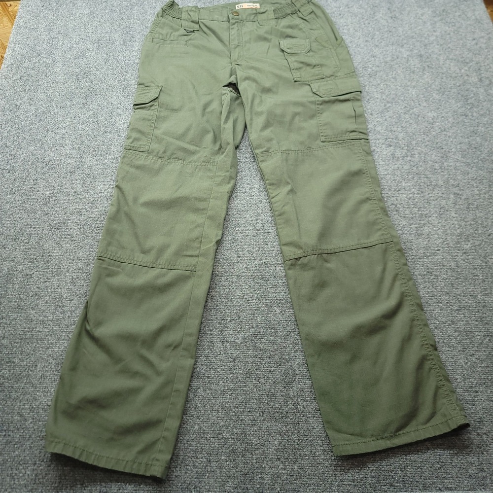 5.11 Tactical Women 10 Long Green Cargo Pants Ripstop 64360-190 Hiking Outdoor